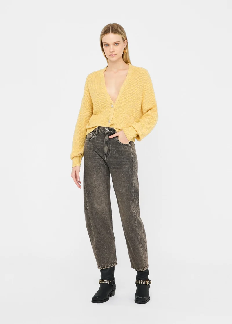Boyfriend jeans with glittery detailing