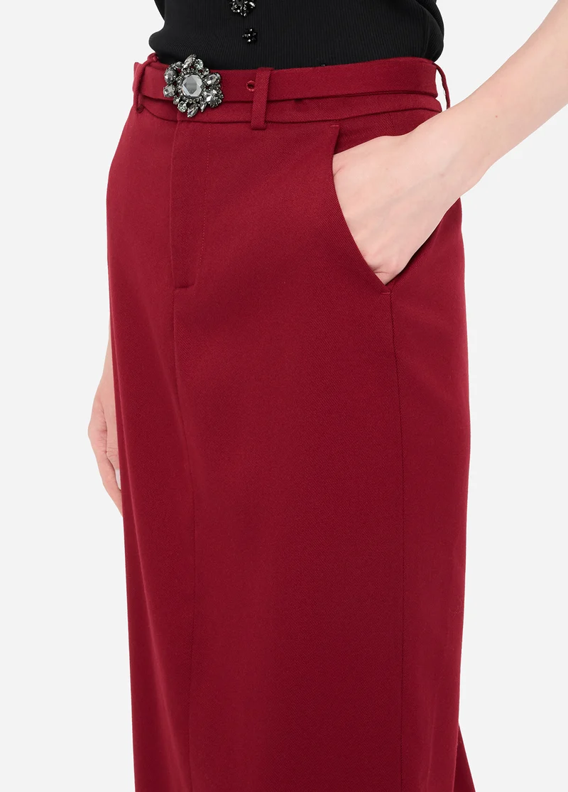 Midi Skirt with Bejewelled Belt