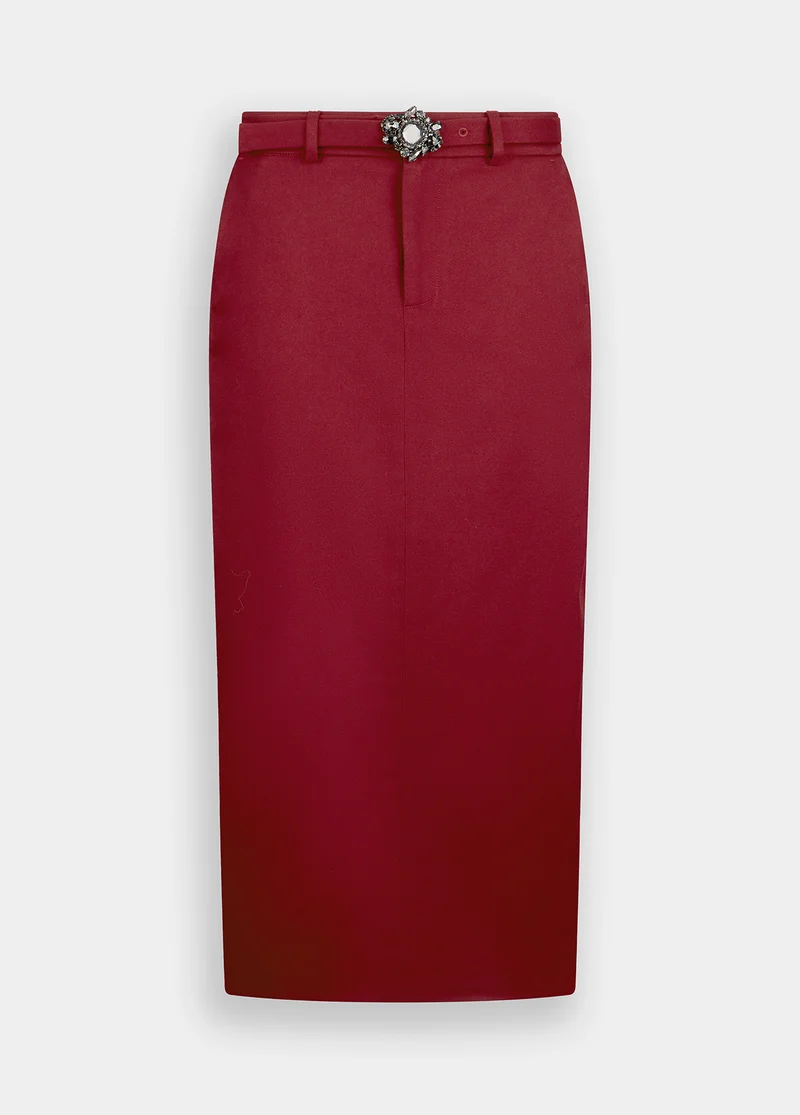 Midi Skirt with Bejewelled Belt