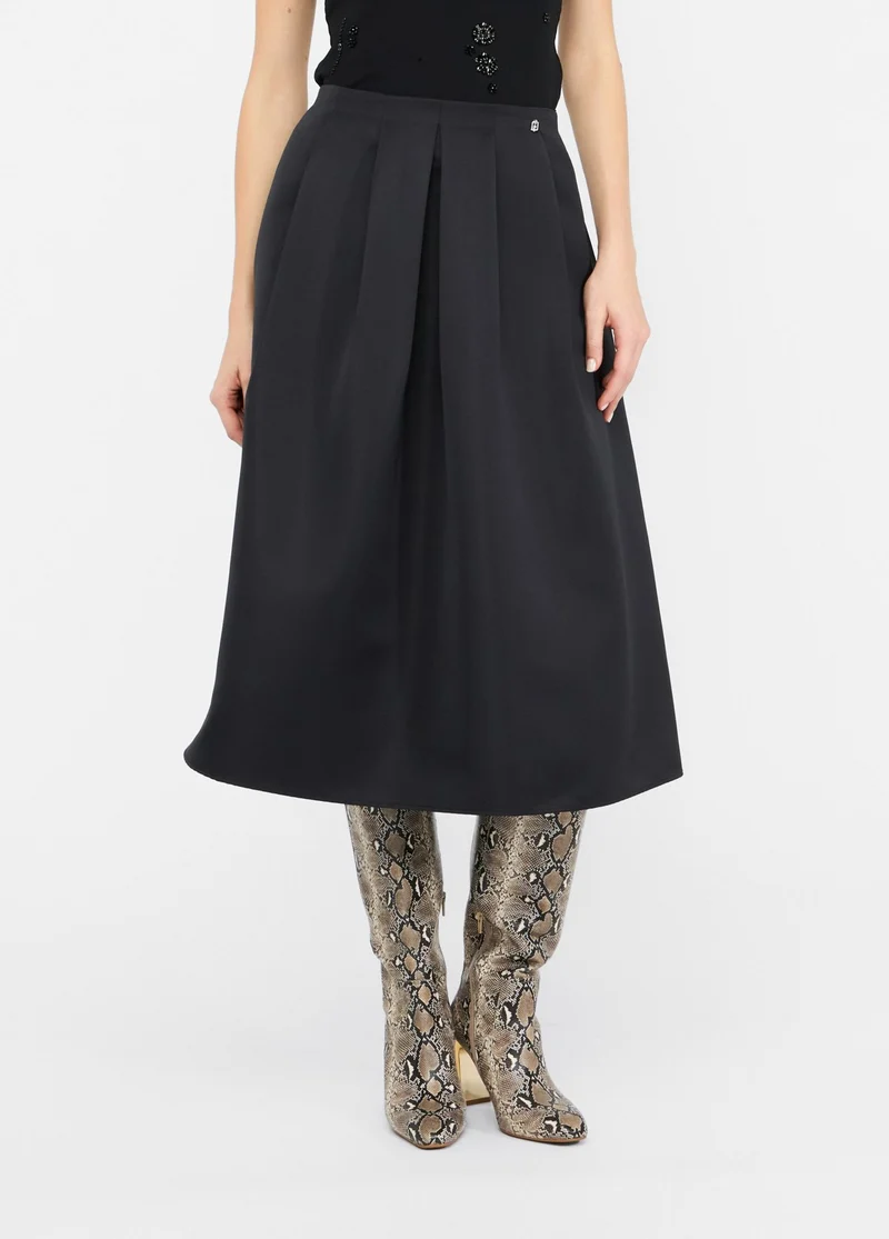 Taffeta Midi Skirt