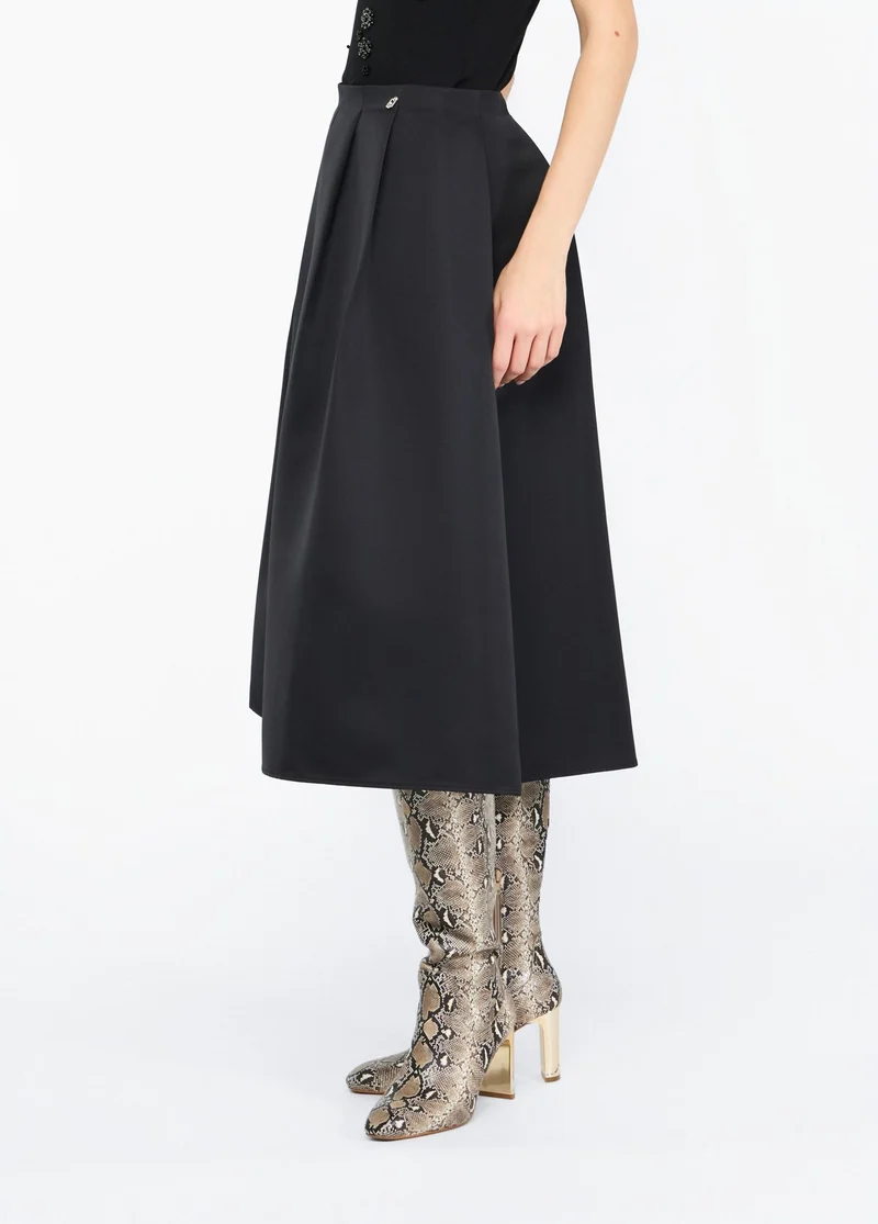 Taffeta Midi Skirt