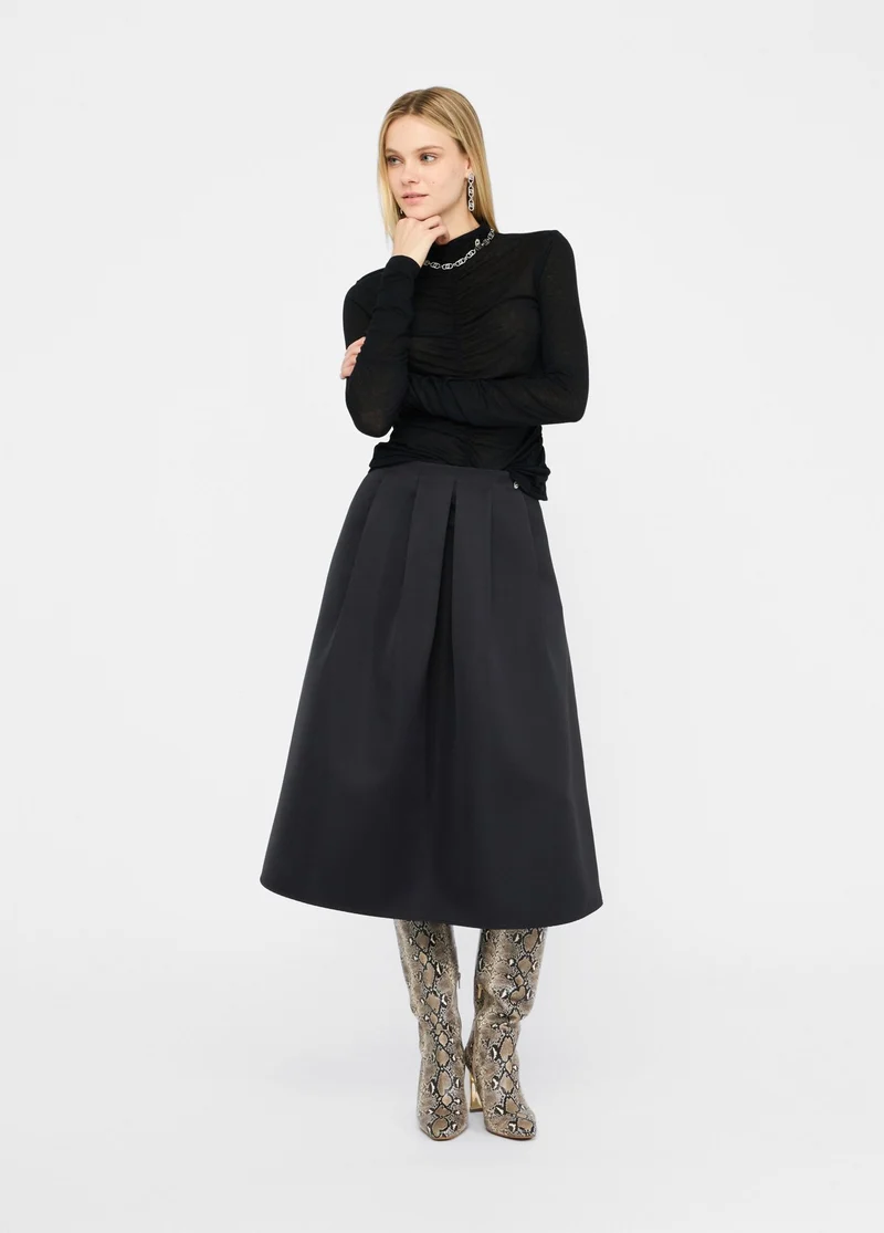 Taffeta Midi Skirt