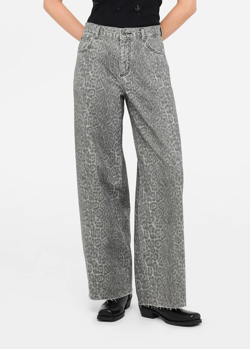 Flared Trousers with Print