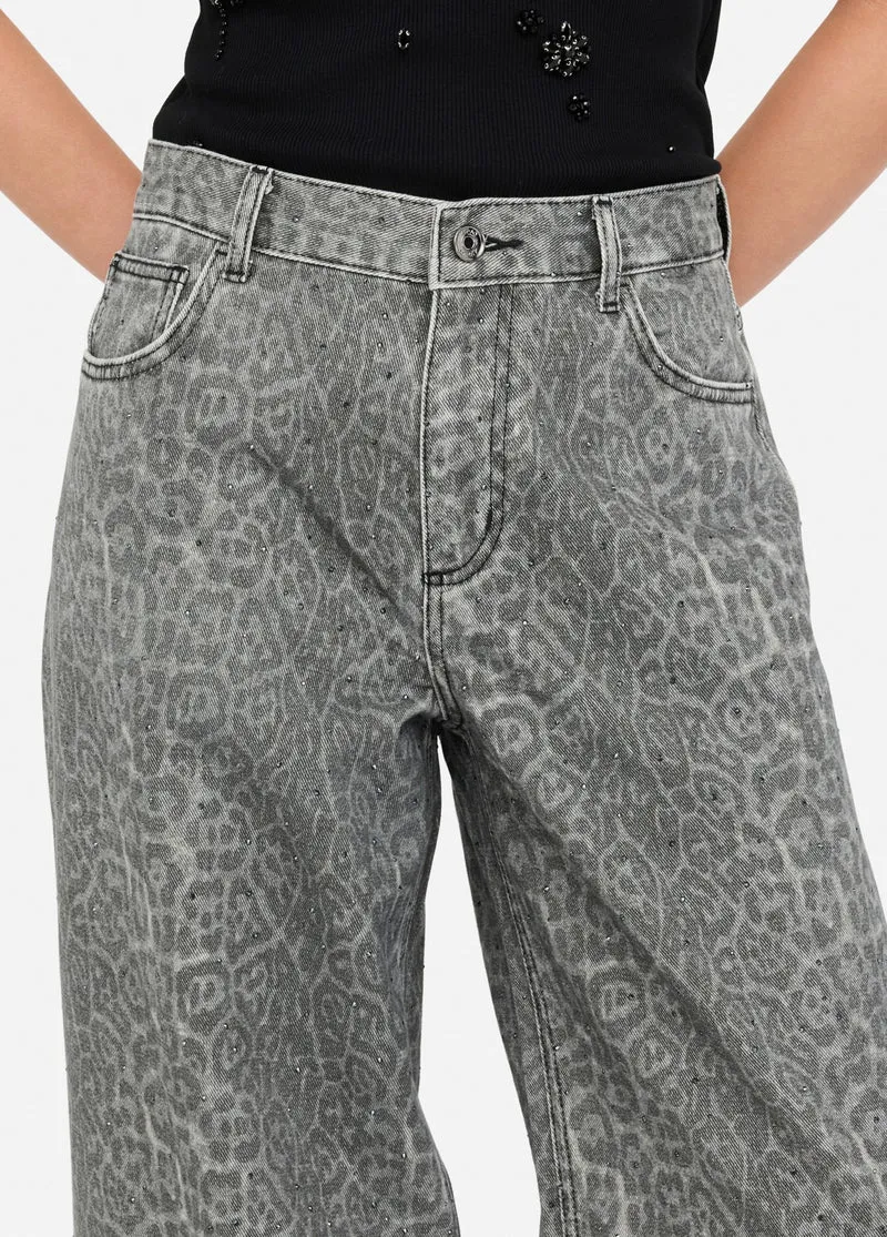 Flared Trousers with Print