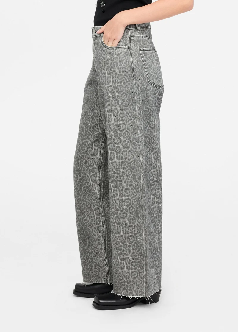 Flared Trousers with Print