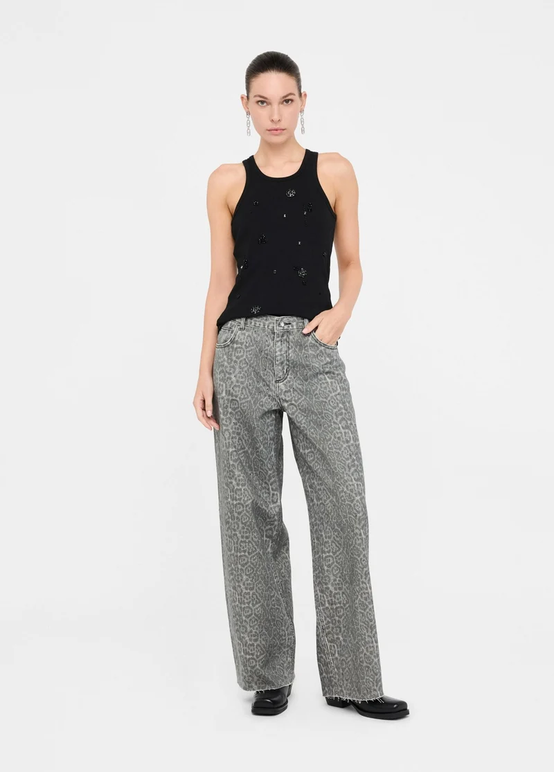Flared Trousers with Print