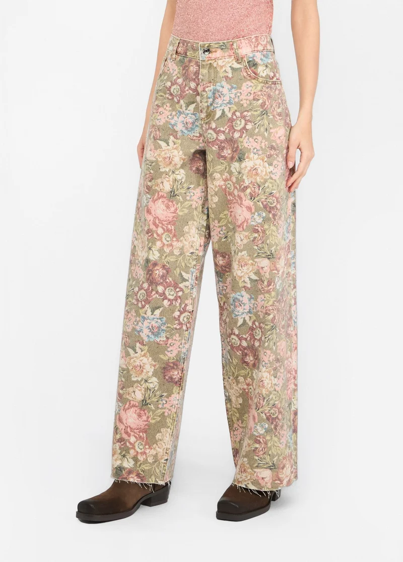 Flared Trousers with Print