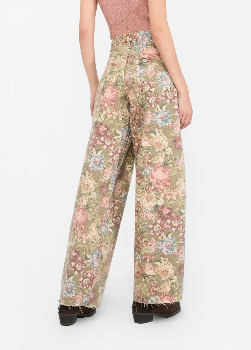 Flared Trousers with Print