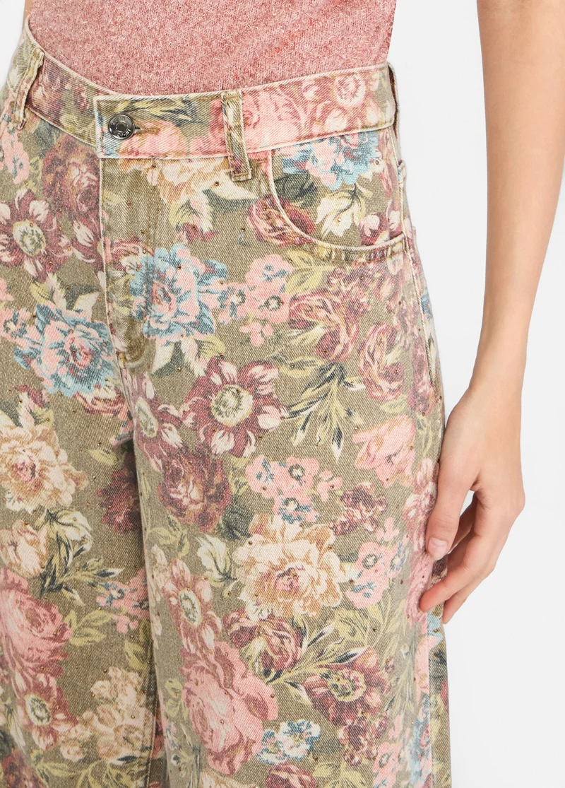 Flared Trousers with Print