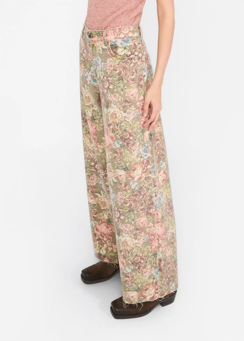 Flared Trousers with Print