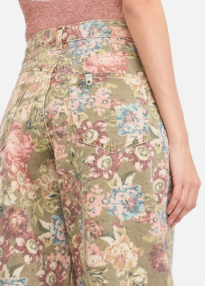 Flared Trousers with Print