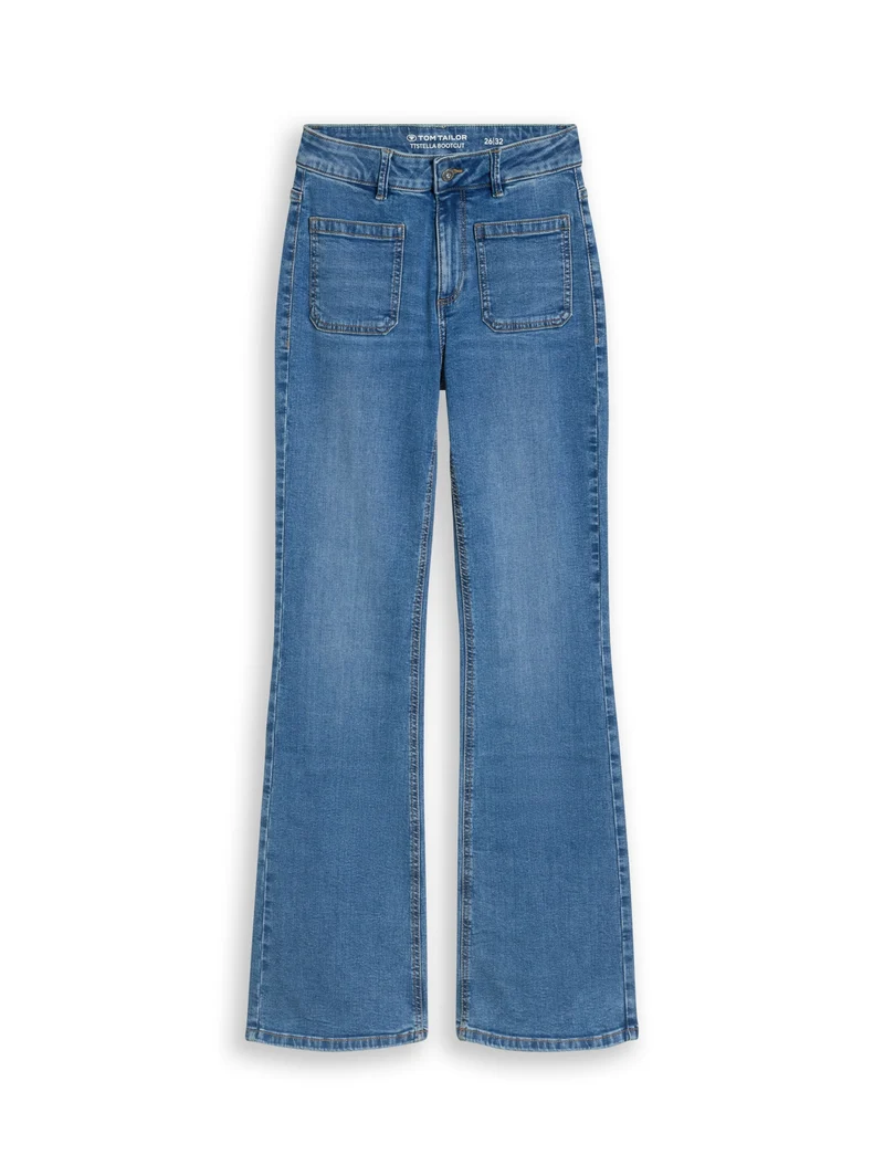 TTSTELLA BOOTCUT, Clean Mid Stone Blue Denim