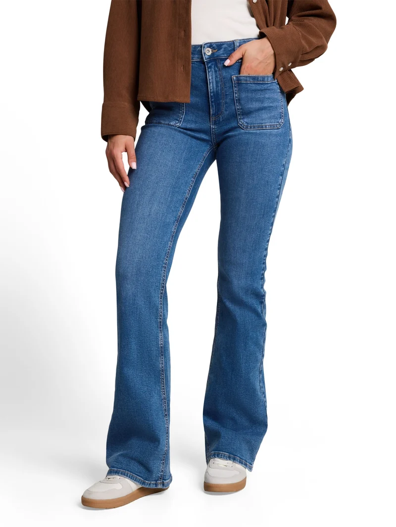 TTSTELLA BOOTCUT, Clean Mid Stone Blue Denim