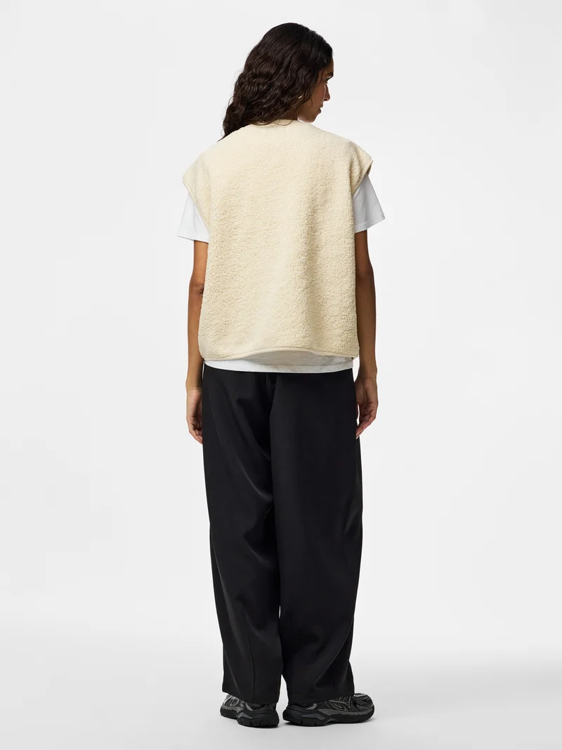 PCKATTY TEDDY VEST NOOS BC, Birch