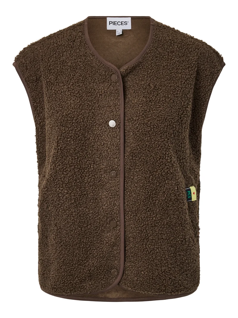 PCKATTY TEDDY VEST NOOS BC, Morel