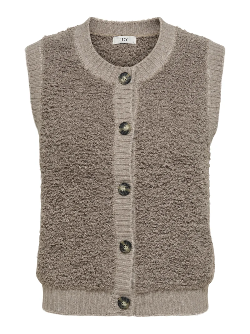 JDYEIRA LIFE S/L ON BUTTON VEST KNT, Mountain Trail