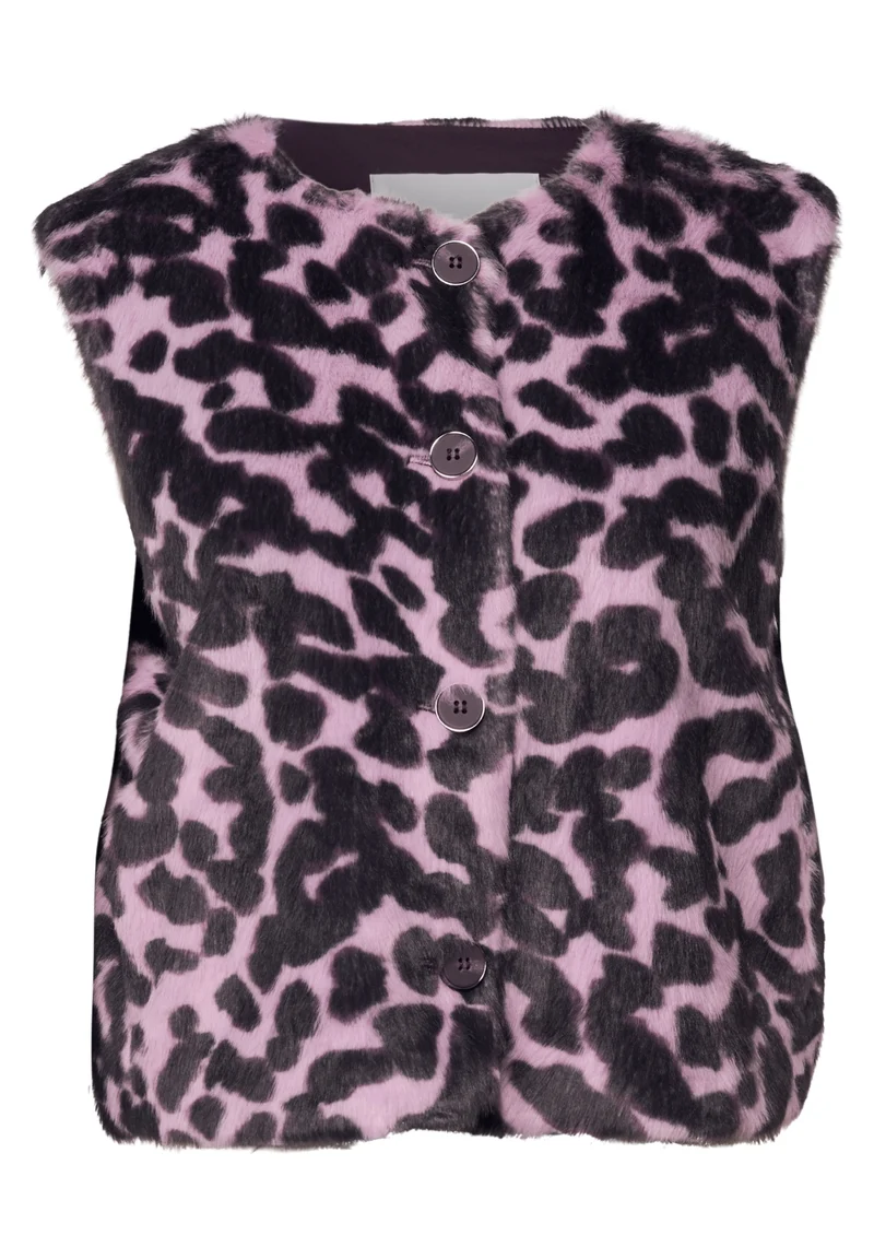 Studio Leo Fake Fur Vest, pearly rose