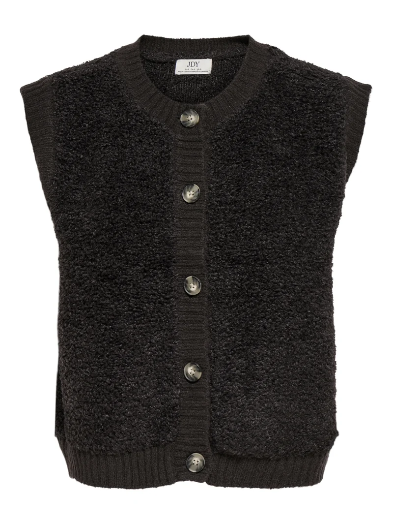 JDYEIRA LIFE S/L ON BUTTON VEST KNT, Chocolate Torte
