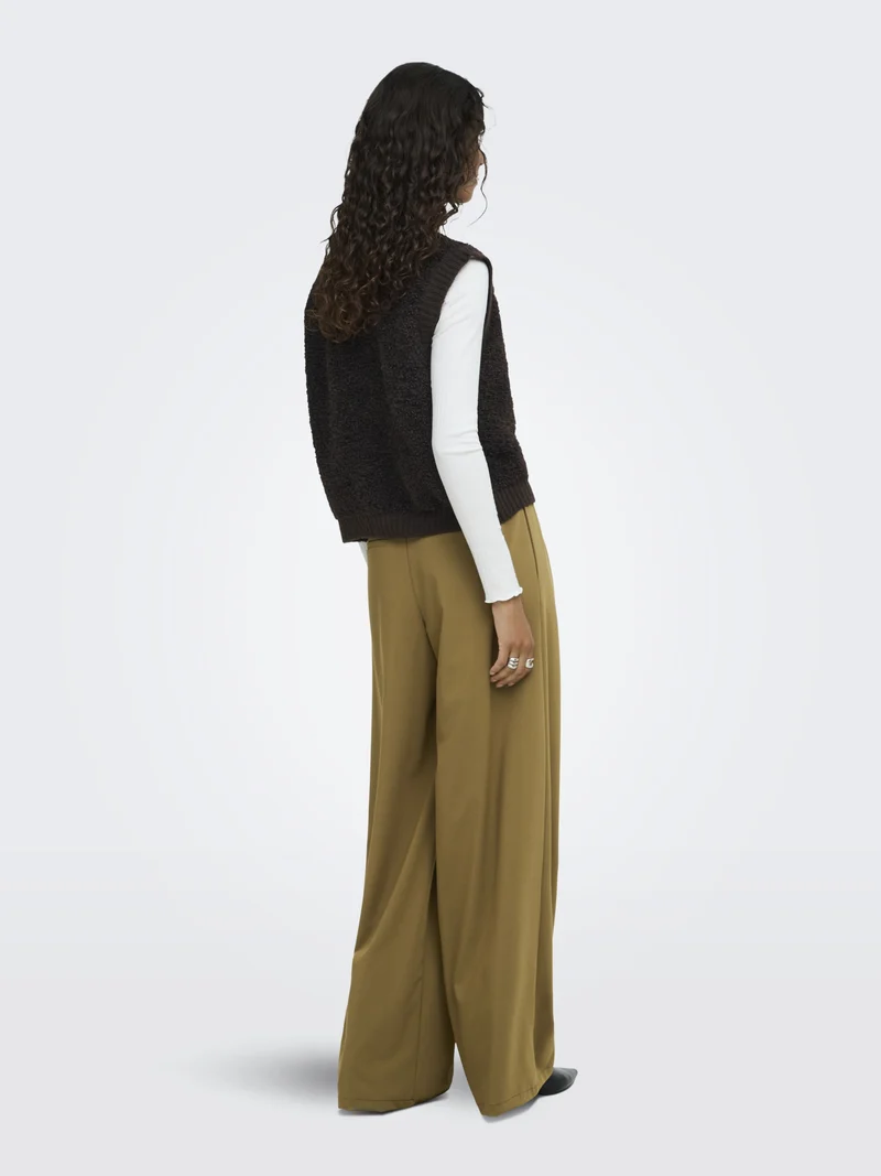 JDYEIRA LIFE S/L ON BUTTON VEST KNT, Chocolate Torte