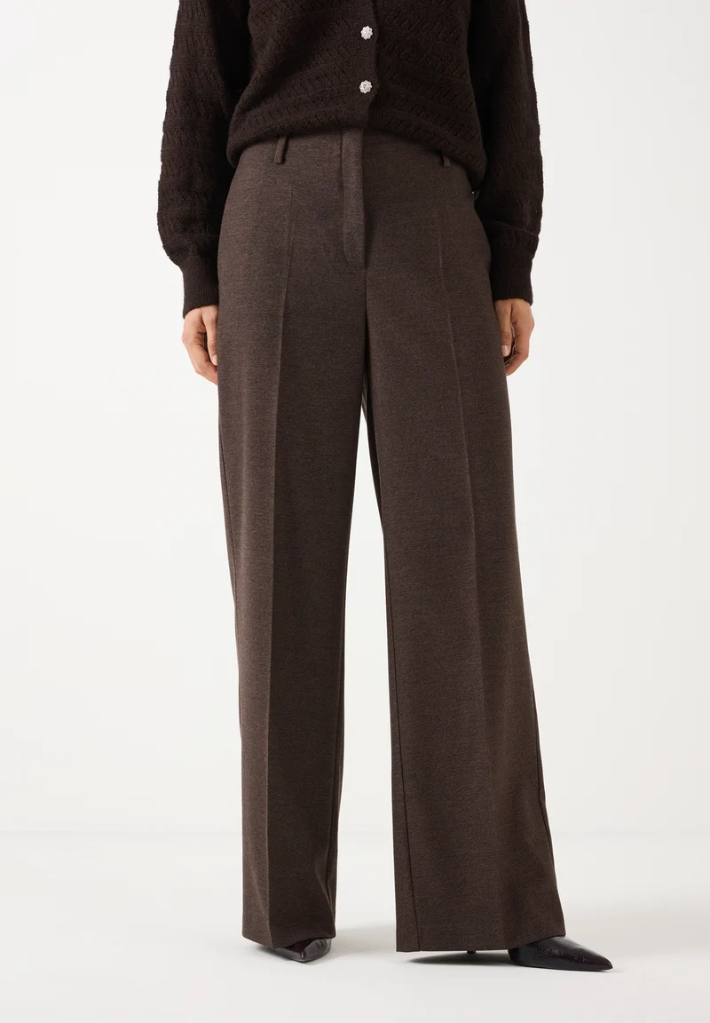 Soft Melange Wide Leg Pants, dark espresso melange