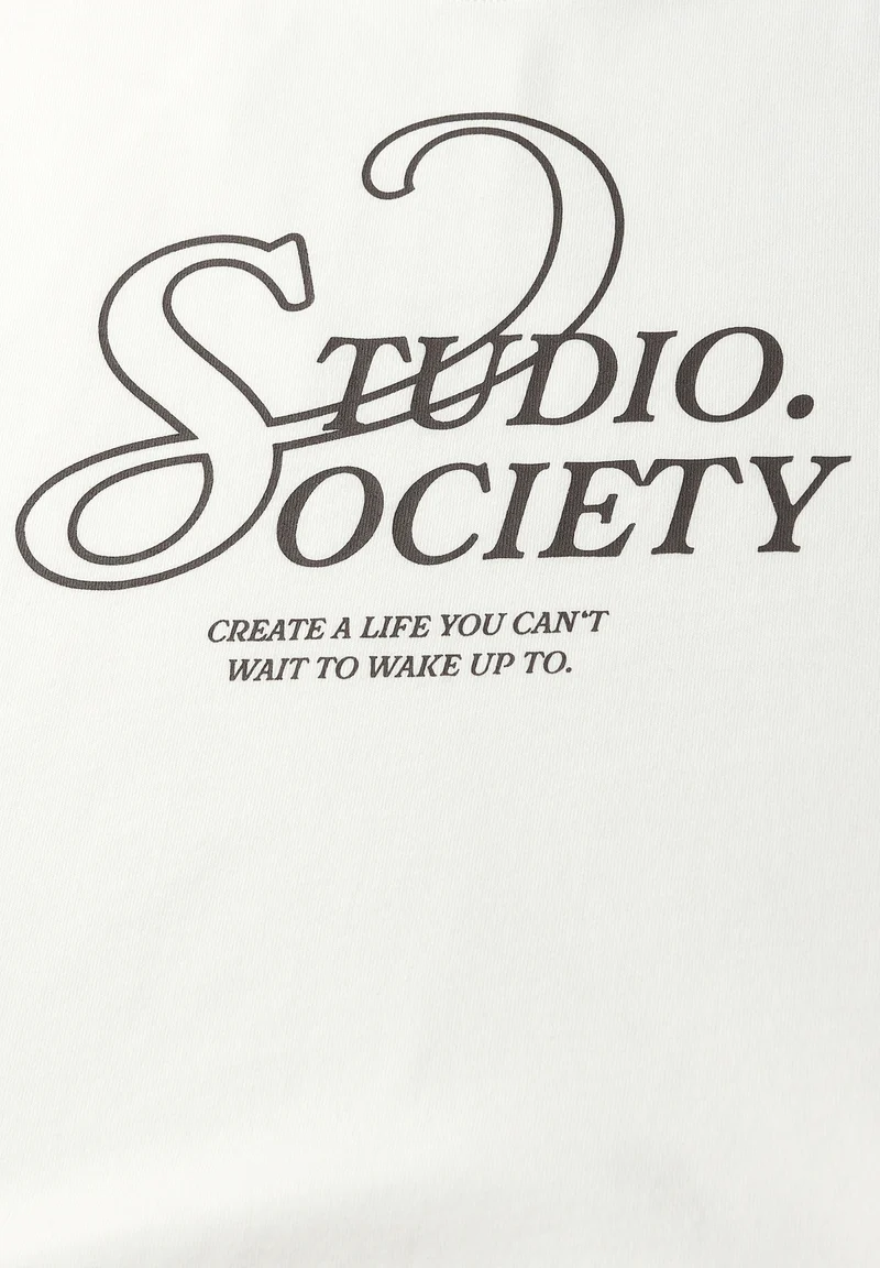 basic wording print shirt, off white
