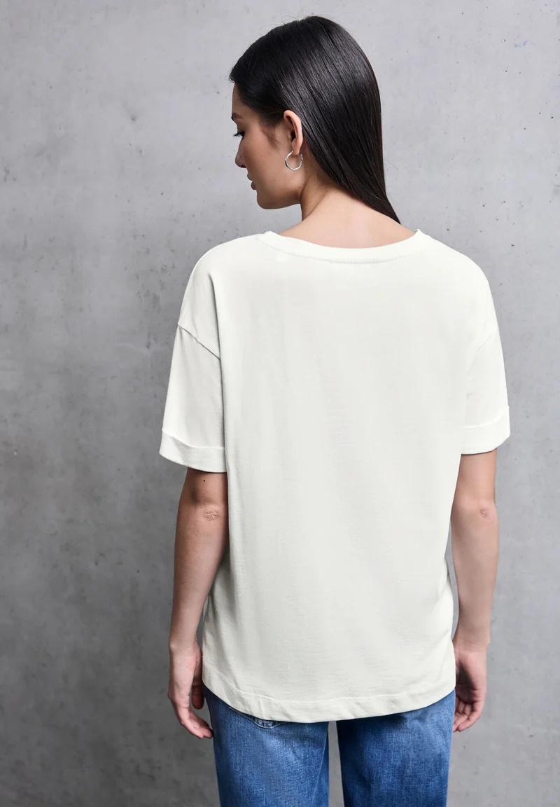 basic wording print shirt, off white