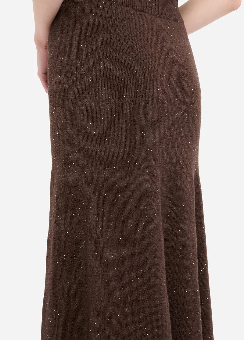 Knit Midi Skirt with Sequins