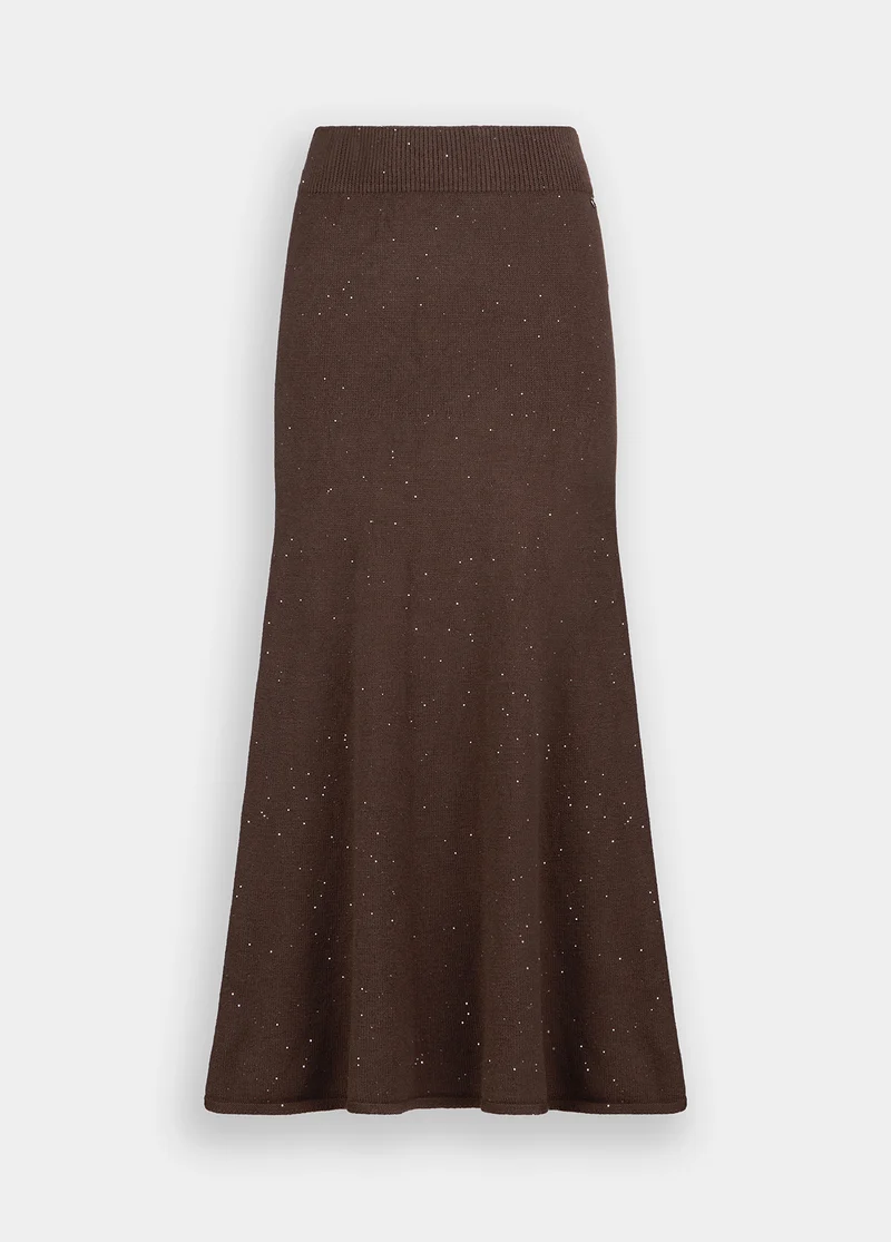 Knit Midi Skirt with Sequins