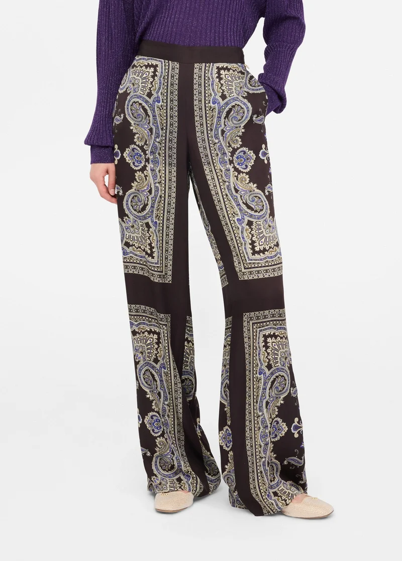 Printed Satin Trousers