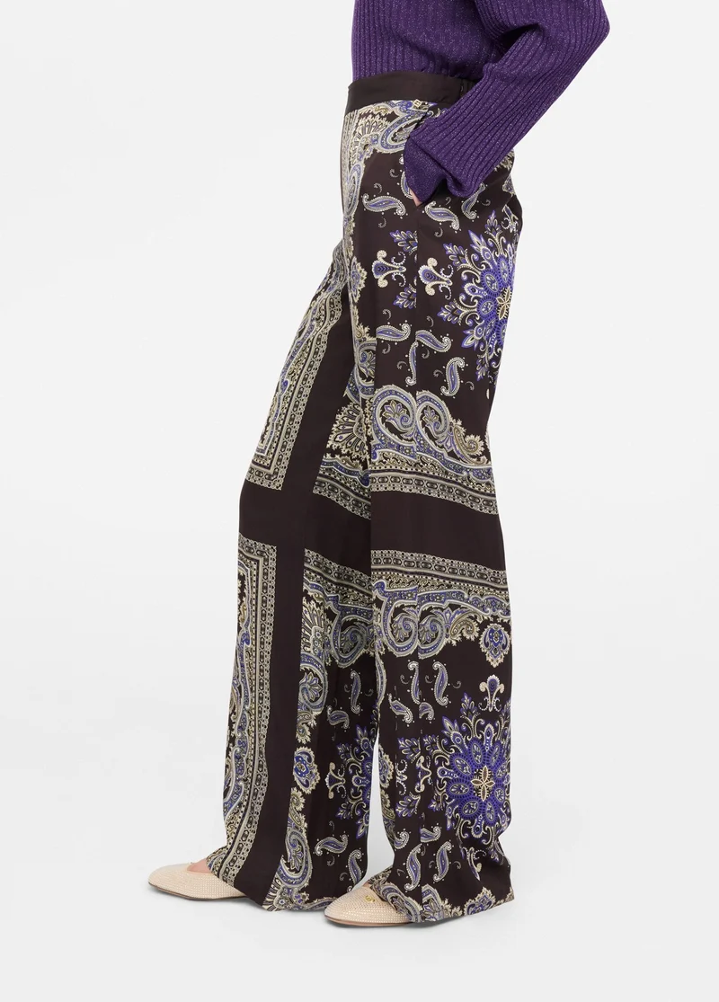 Printed Satin Trousers