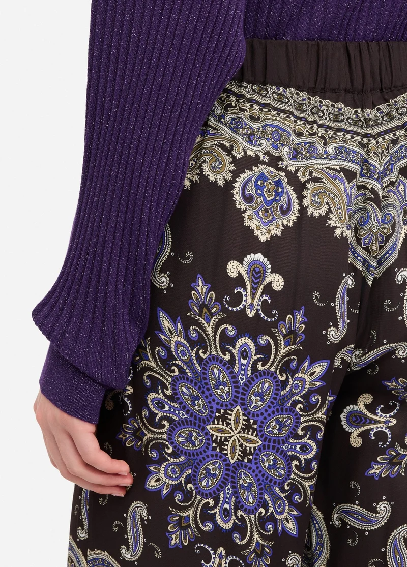Printed Satin Trousers