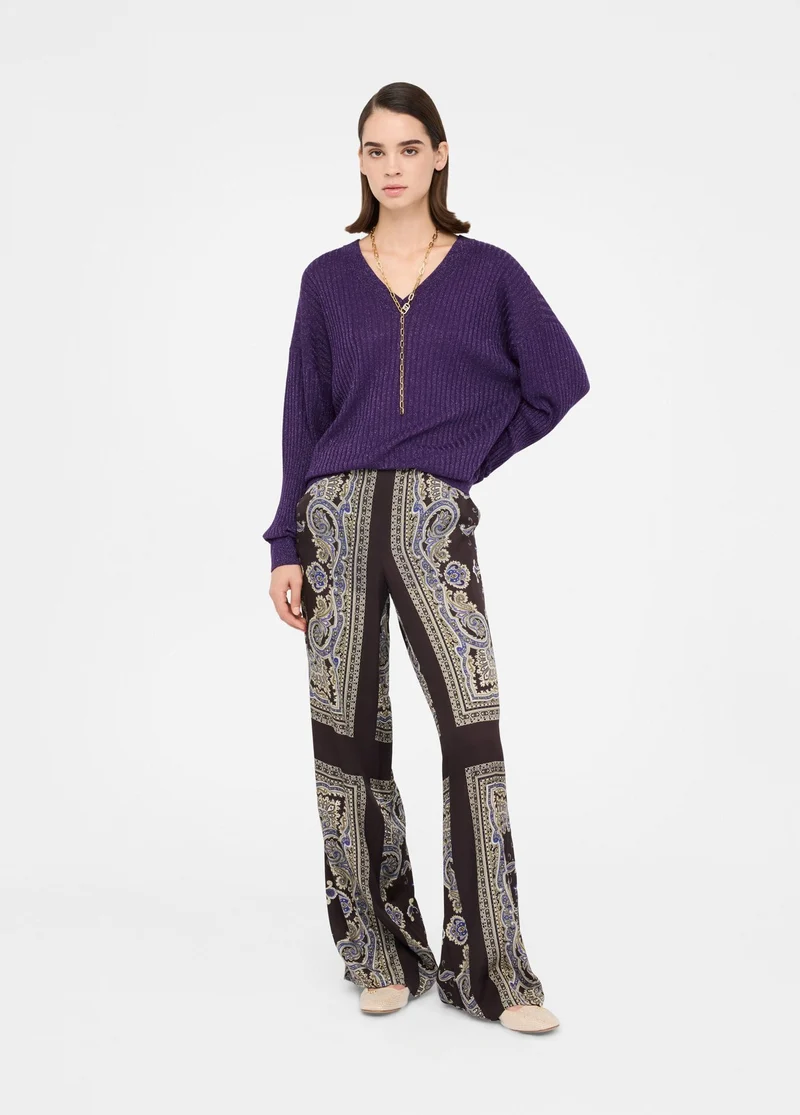 Printed Satin Trousers