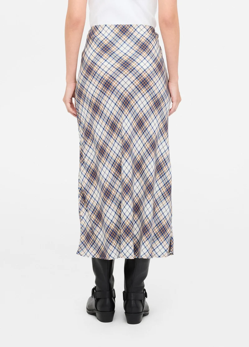 Long Chequered Skirt