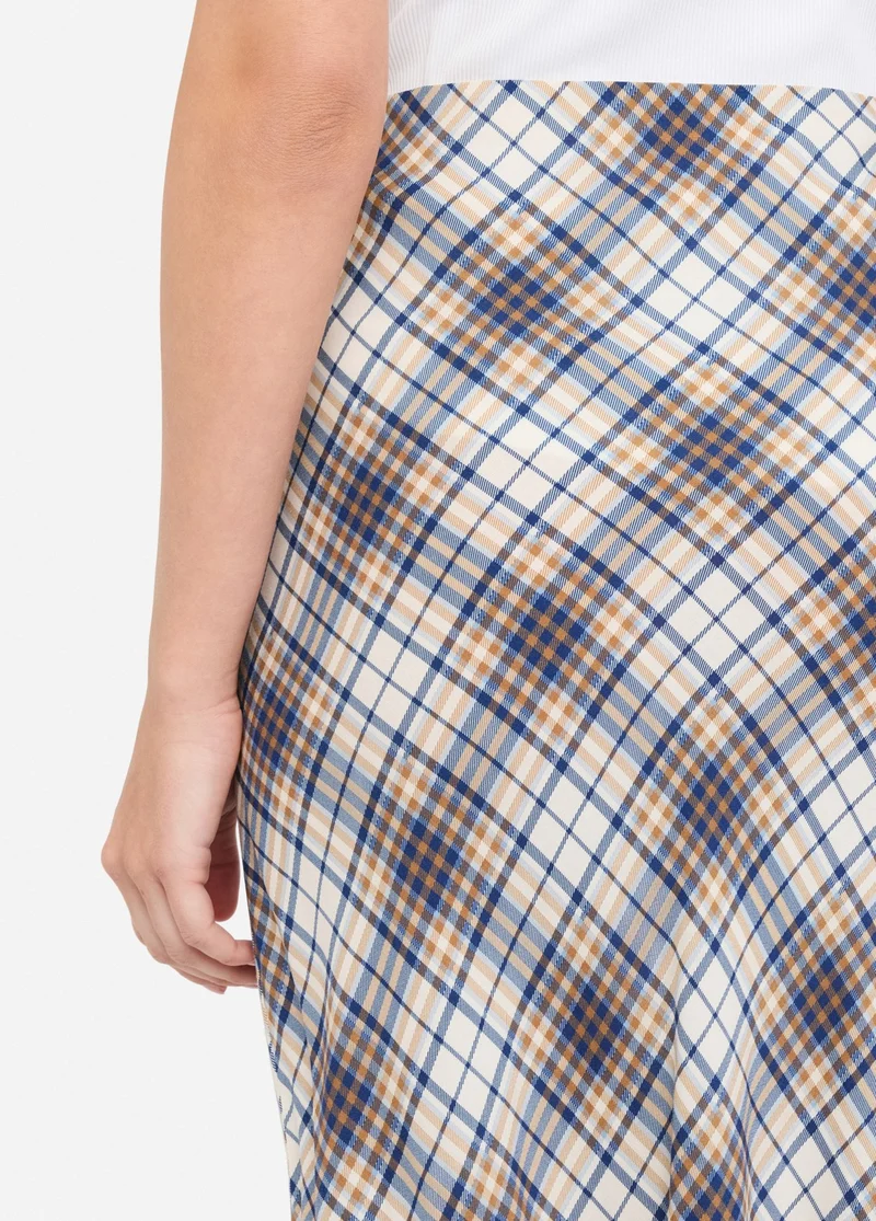 Long Chequered Skirt