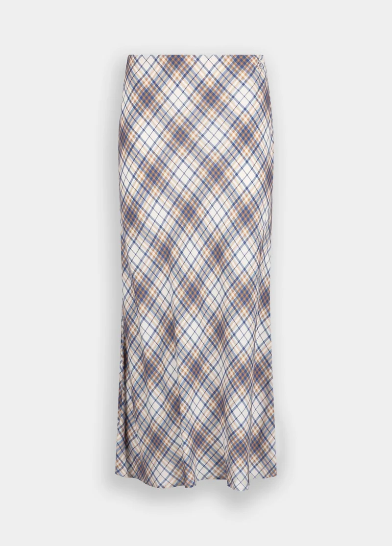 Long Chequered Skirt
