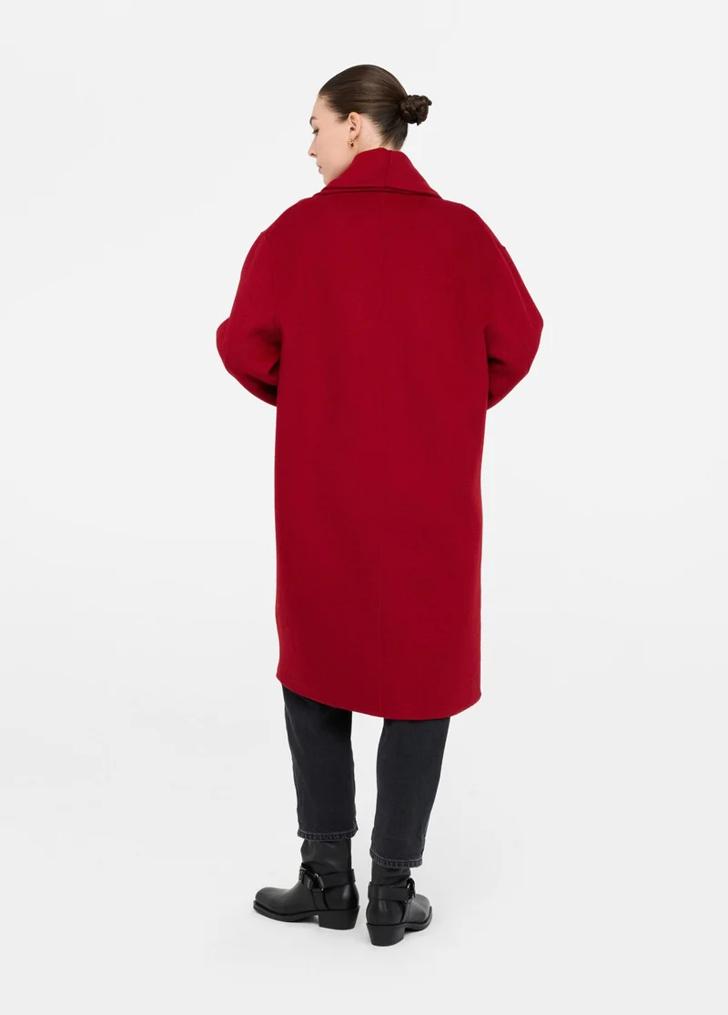 Wool Coat with Scarf