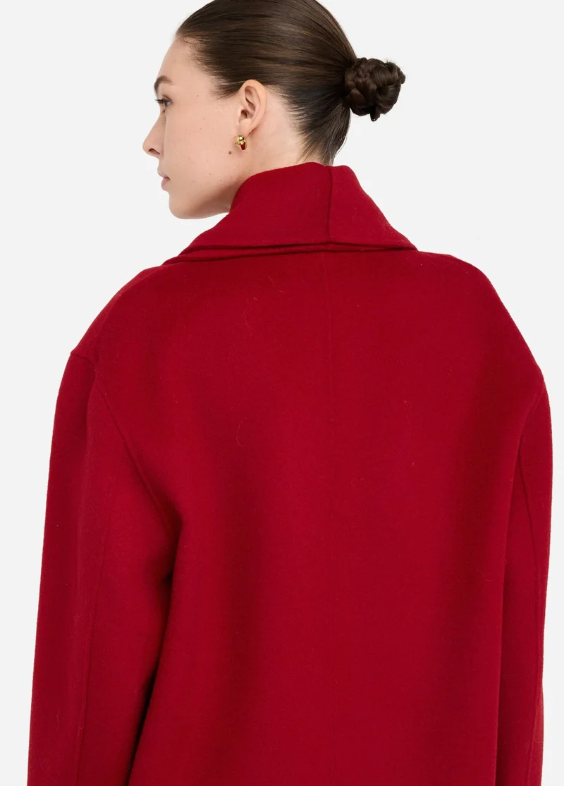 Wool Coat with Scarf