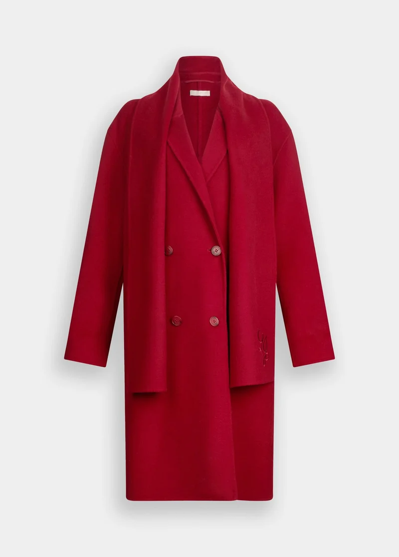 Wool Coat with Scarf