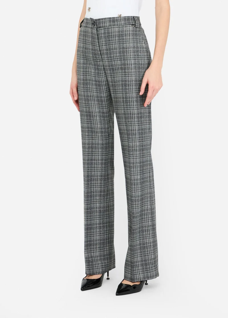 Glen Plaid Flare Trousers