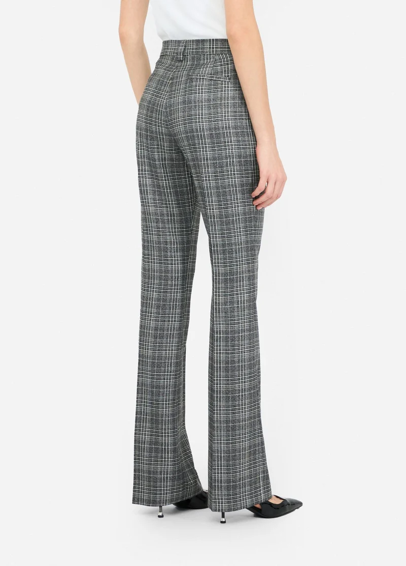 Glen Plaid Flare Trousers