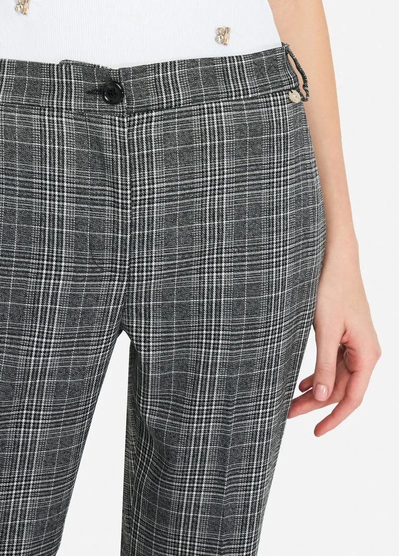 Glen Plaid Flare Trousers
