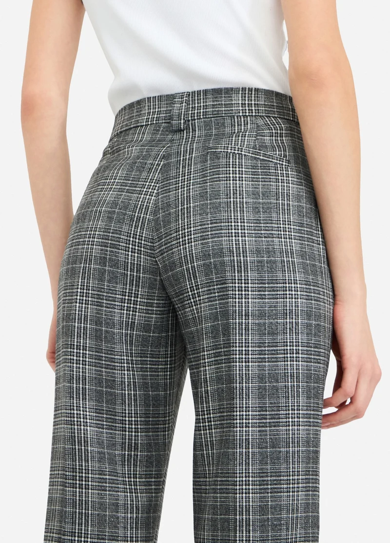 Glen Plaid Flare Trousers