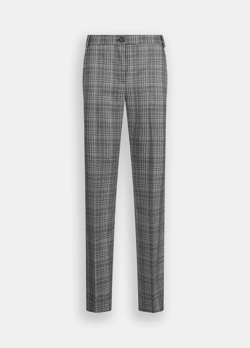 Glen Plaid Flare Trousers