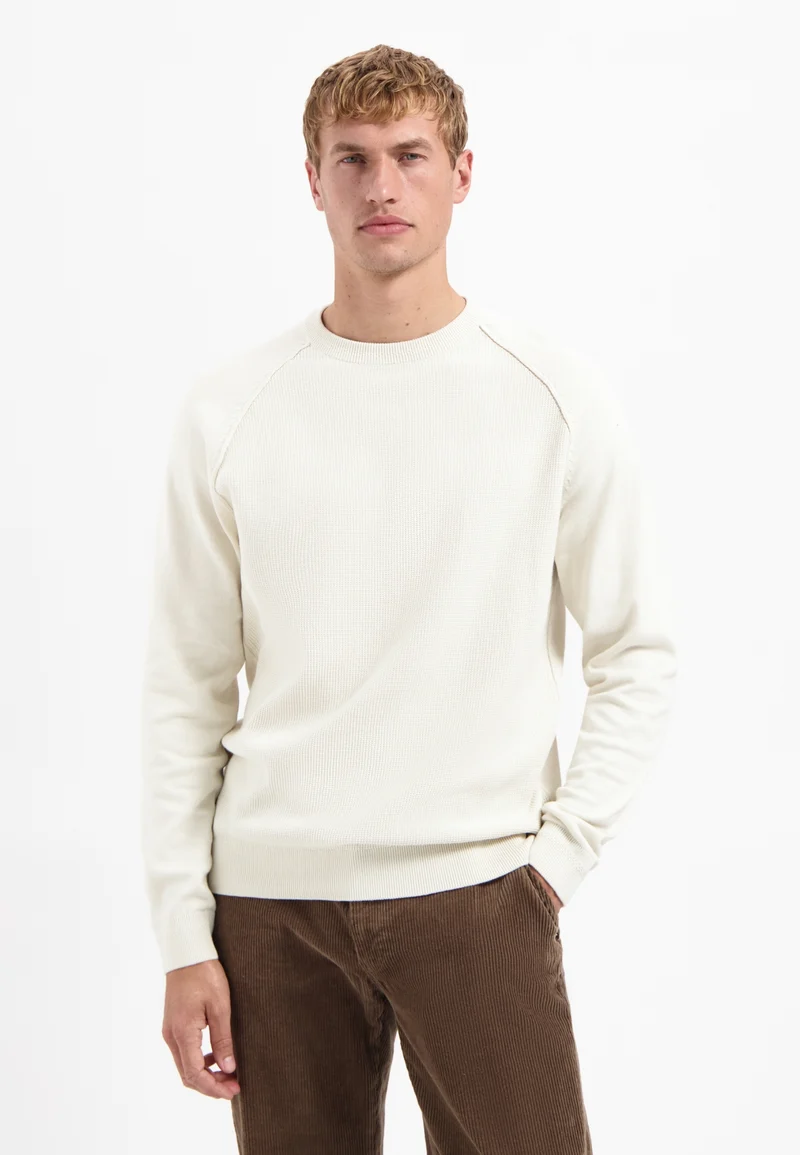 Pullover Crewneck Solid Waffle Knit, Kit