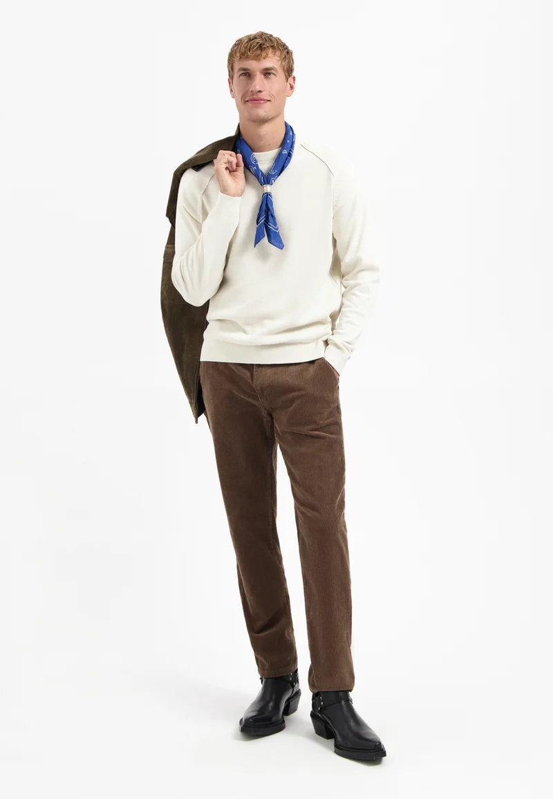 Pullover Crewneck Solid Waffle Knit, Kit