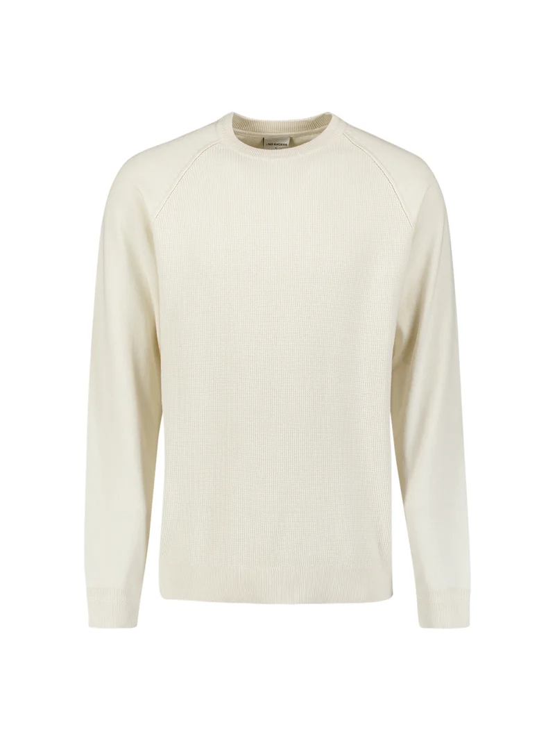 Pullover Crewneck Solid Waffle Knit, Kit