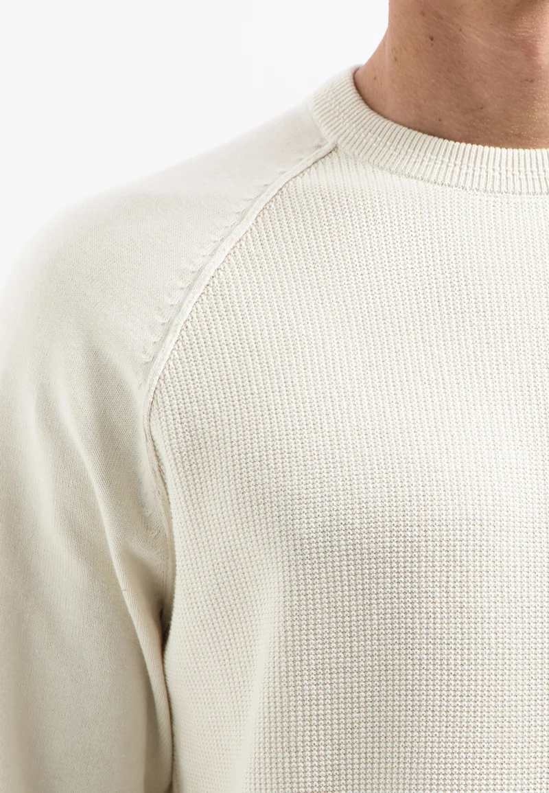Pullover Crewneck Solid Waffle Knit, Kit