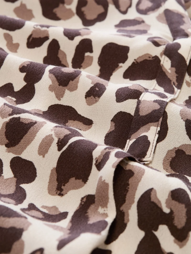 blouse easy longsleeves shape, brown beige leo print