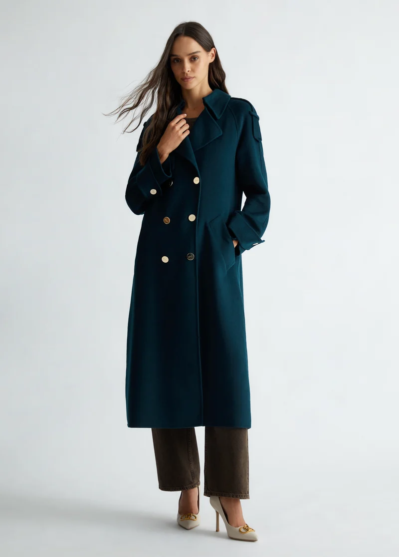 Wool Blend Trench Coat