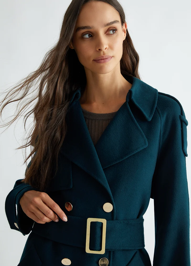 Wool Blend Trench Coat